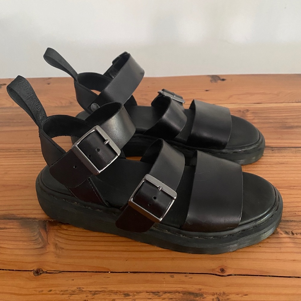 DR MARTENS GRYPHON BRANDO LEATHER GLADIATOR SANDALS